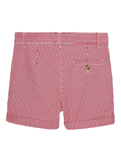 Trotters Kids' Charlie Cotton Chino Shorts, Red Stripe - view 2, Red Stripe