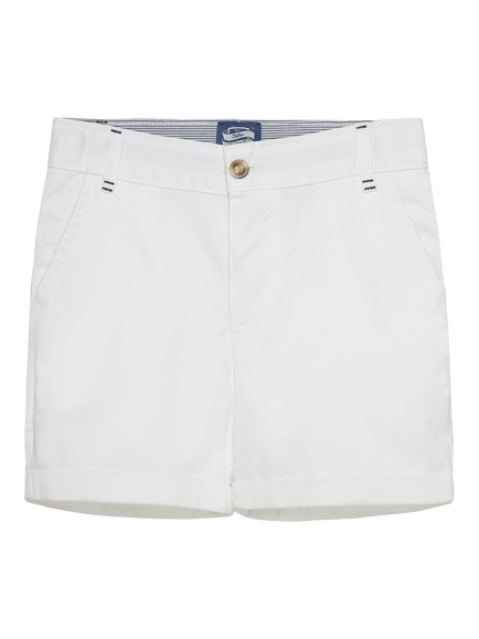 Trotters Kids' Cotton Chino Shorts, White, White