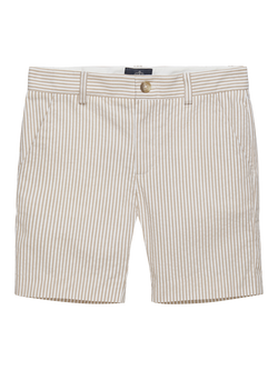 Trotters Kids' Theo Striped Shorts, Oatmeal, Oatmeal