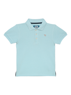 Trotters Kids' Harry Pique Polo Shirt, Light Blue