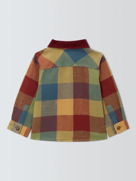 John Lewis Baby Check Shirt, Multi - view 2, Multi