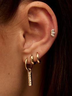 Orelia Marquise Fan Labret Earring, Crystal, Crystal