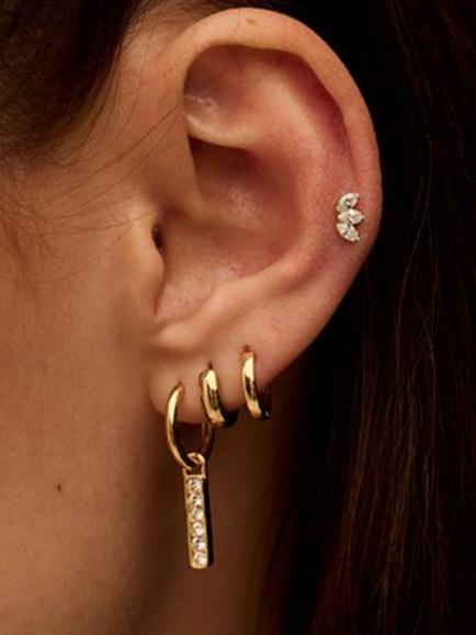 Orelia Marquise Fan Labret Earring, Crystal, Crystal