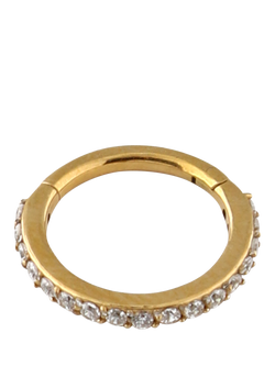 Orelia Crystal Pavé Clicker 8mm Hoop Earrings, Gold, Gold