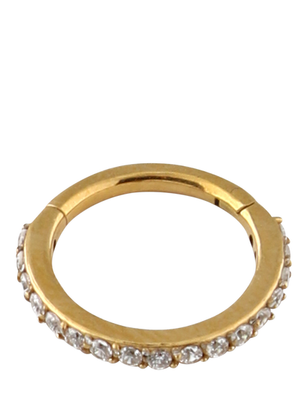 Orelia Crystal Pavé Clicker 8mm Hoop Earrings, Gold, Gold