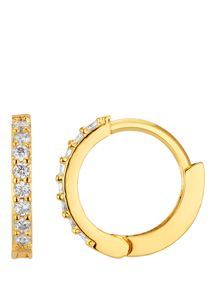 Orelia Pavé Mini Micro Hoop Earrings, Crystal, Crystal