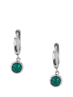 Orelia Swarovski Crystal Drop Huggie Hoop Earrings, Silver, Silver