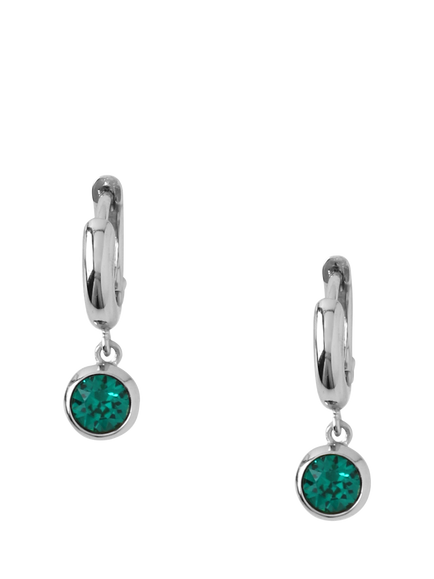Orelia Swarovski Crystal Drop Huggie Hoop Earrings, Silver, Silver