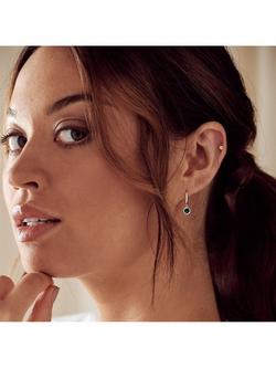 Orelia Swarovski Crystal Drop Huggie Hoop Earrings, Silver - view 2, Silver