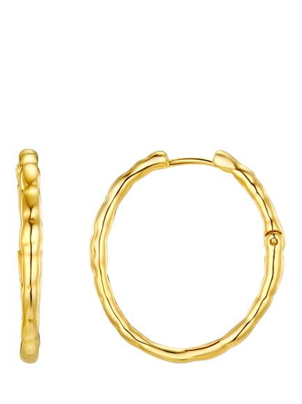 Orelia Polished Molten Large Hoop Earrings, Pale Gold, Pale Gold