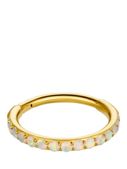 Orelia Fine Opal Clicker Hoop Earring, Single, Gold, Gold