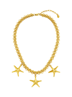 Orelia Waterproof LUXE Statement Chain and Starfish Necklace, Gold, Gold