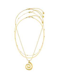 Orelia Waterproof LUXE Spiral Multi-Row Necklace, Gold, Gold