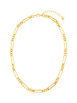 Orelia Open Rectangular Link Necklace, Pale Gold, Pale Gold