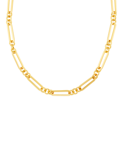 Orelia Open Rectangular Link Necklace, Pale Gold - view 2, Pale Gold