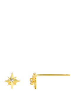 Orelia LUXE Crystal Starburst Stud Earrings, Gold, Gold