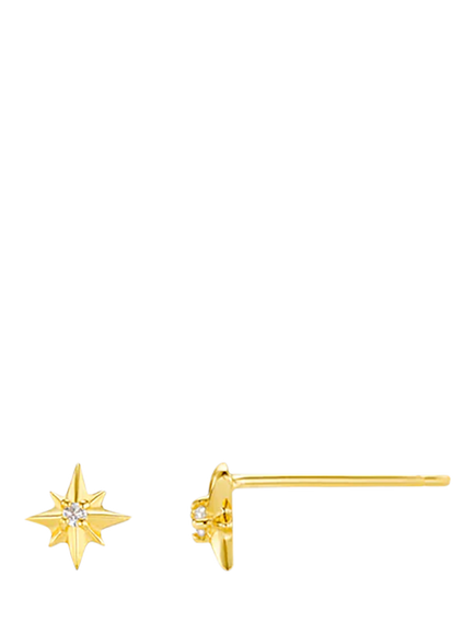 Orelia LUXE Crystal Starburst Stud Earrings, Gold, Gold