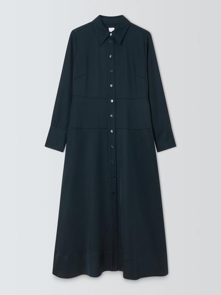 John Lewis Long Sleeve Shirt Dress, Navy, Navy