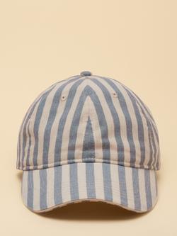 Joules Daley Stripe Baseball Cap, Blue/Ecru, Blue/Ecru