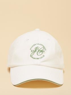 Joules Daley Embroidered Logo Baseball Cap, White, White