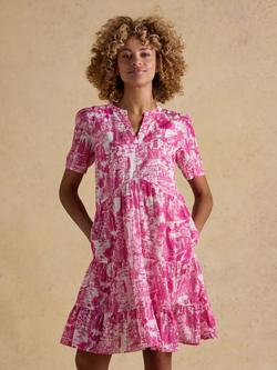 Joules Ariella Toile Print Dress, Pink, Pink