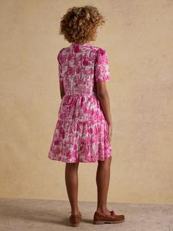 Joules Ariella Toile Print Dress, Pink - view 2, Pink