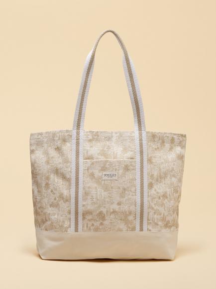 Joules Promenade Canvas Tote Bag, Natural, Natural