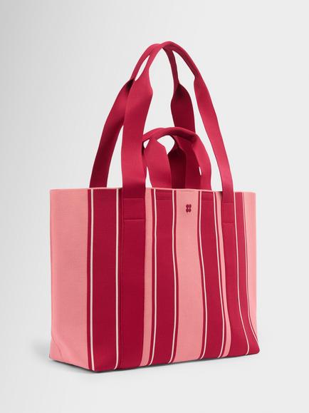 Sweaty Betty Knitted Stripe Beach Bag, Melrose Pink, Melrose Pink