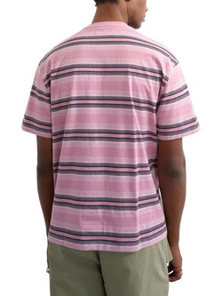 Topman Striped Cotton Crew Neck T-Shirt, Pink - view 2, Pink