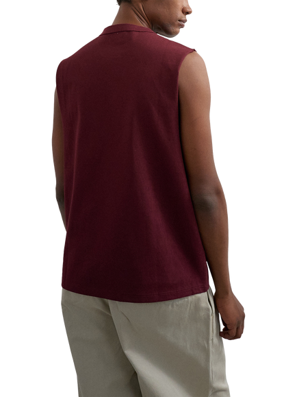 Topman Relaxed Fit Sleeveless T-Shirt, Dark Burgundy - view 2, Dark Burgundy
