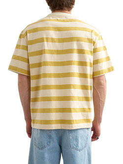 Topman Striped Cotton Crew Neck T-Shirt, Yellow - view 2, Yellow