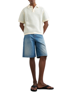 Topman Machine Crochet Polo Shirt, Blue, Blue