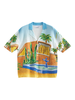 Topman Garden Knitted Short Sleeve Shirt, Multi, Multi