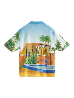 Topman Garden Knitted Short Sleeve Shirt, Multi - view 2, Multi