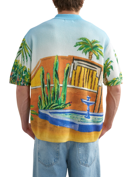 Topman Garden Knitted Short Sleeve Shirt, Multi - view 2, Multi