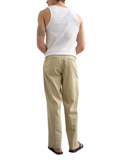 Topman Straight Wide Leg Chinos - view 2, Beige
