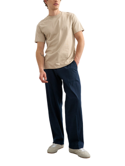 Topman Straight Wide Leg Chinos, Navy