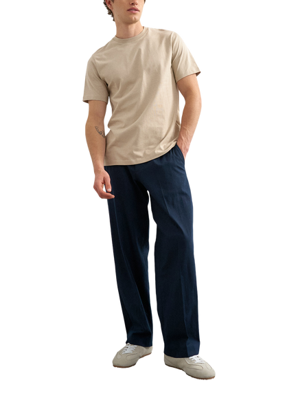 Topman Straight Wide Leg Chinos, Navy