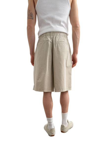 Topman Cotton Twill Bermuda Shorts - view 2, Stone