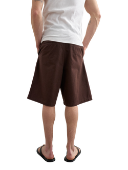 Topman Cotton Twill Bermuda Shorts - view 2, Brown