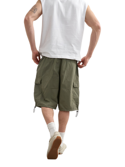 Topman Cotton Cargo Shorts, Khaki - view 2, Khaki