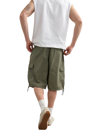 Topman Cotton Cargo Shorts, Khaki - view 2, Khaki