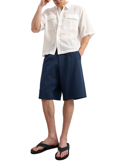 Topman Wide Leg Jersey Shorts, Navy, Navy