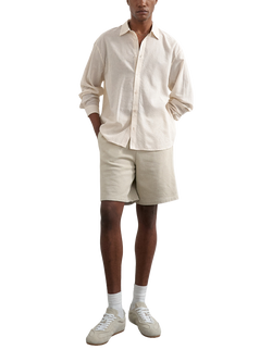 Topman Relaxed Fit Jersey Shorts, Washed Beige, Washed Beige