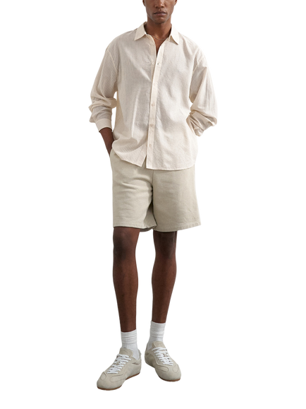 Topman Relaxed Fit Jersey Shorts, Washed Beige, Washed Beige