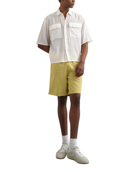 Topman Relaxed Fit Jersey Shorts, Washed Yellow, Washed Yellow