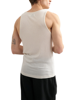 Topman Relaxed Fit Sheer Rib Vest, Ecru - view 2, Ecru