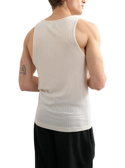 Topman Relaxed Fit Sheer Rib Vest, Ecru - view 2, Ecru