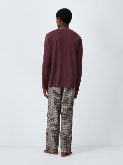 John Lewis Cotton Pyjama Set, Red Berry - view 2, Red Berry