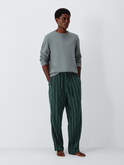John Lewis Cotton Pyjama Set, Grey Mid, Grey Mid